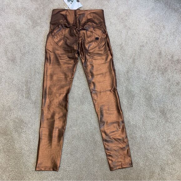 𝅺FREDDY WR.UP metallic bronze copper skinny high waisted leggings Sz S NWT RARE - Picture 6 of 16